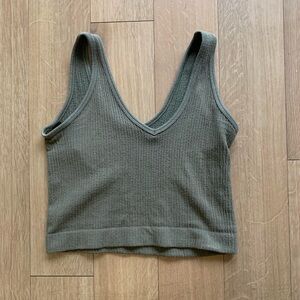 Urban Outfitters Sage Green Ribbed Tank